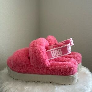 UGG Oh Fluffita Platform Slides in Pink Rose